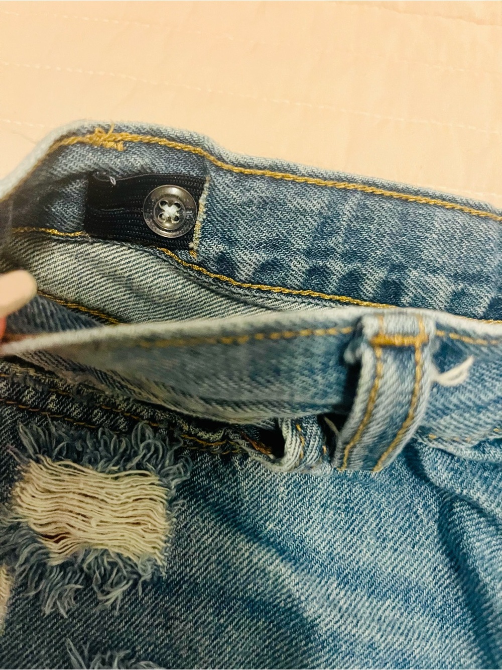 Old Navy Denim Shorts with American Flag Red, White, & Blue Pocket Details - Picture 6 of 12
